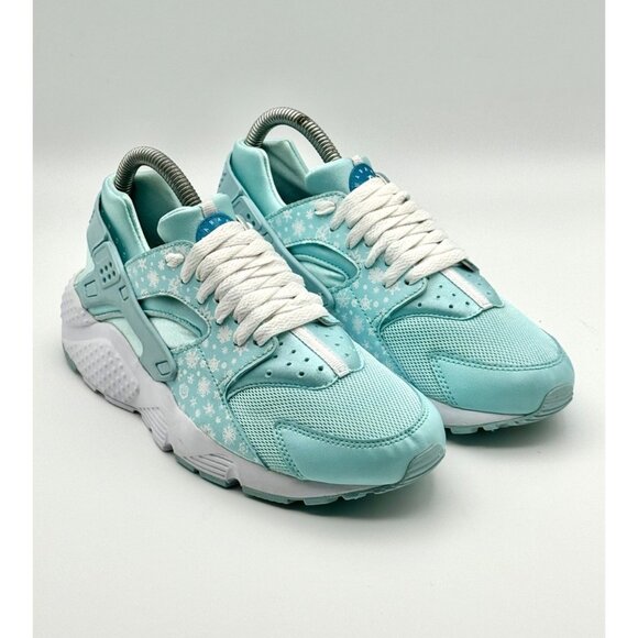 Nike 704946 401 Huarache Run Print Copa Blue Lagoon Snowflake Size 7Y Shoes - Picture 1 of 11